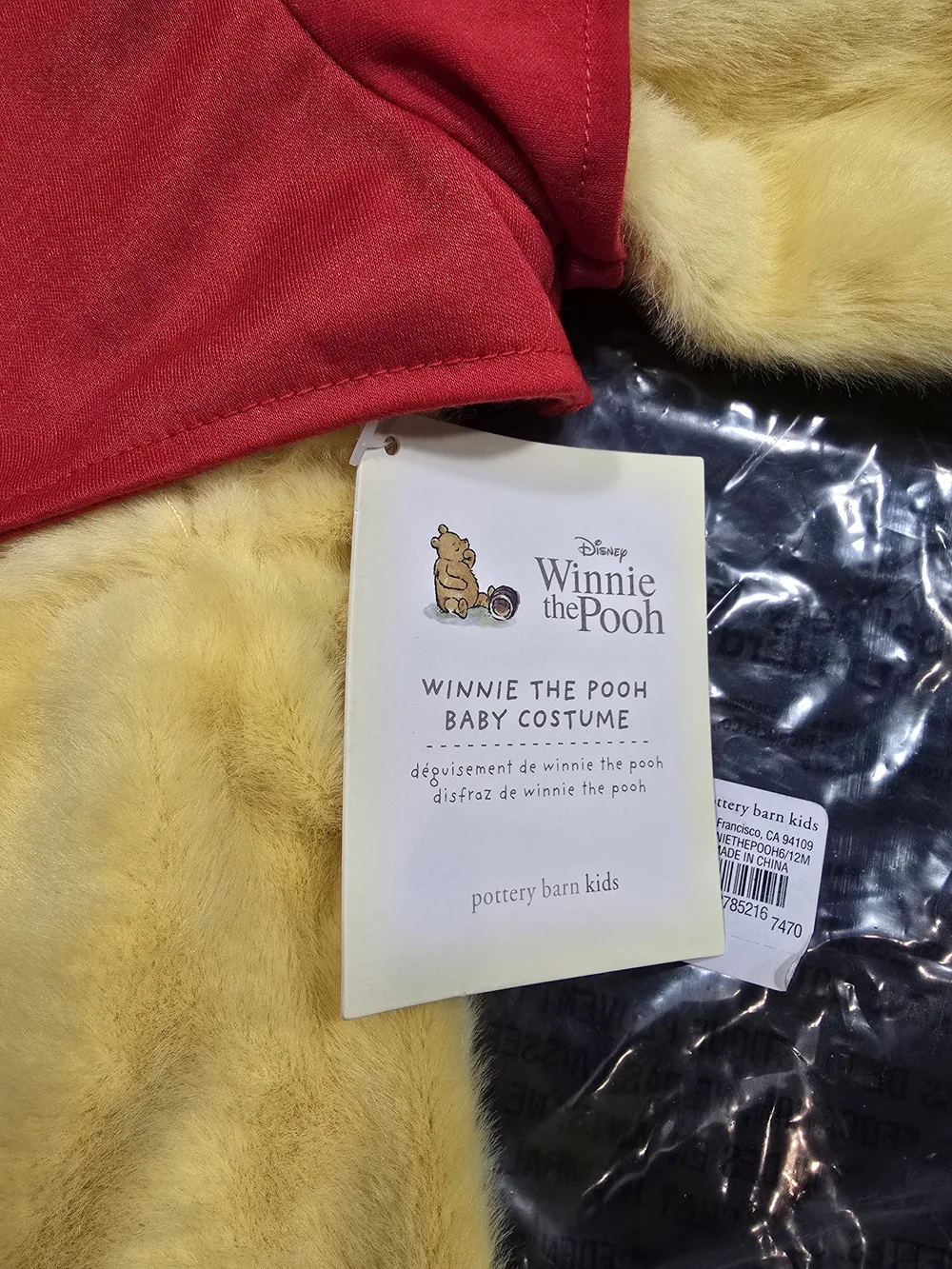 Pottery Barn Winnie the Pooh Infant Costume Romper with Red Top.  New With Tags - Picture 2 of 6